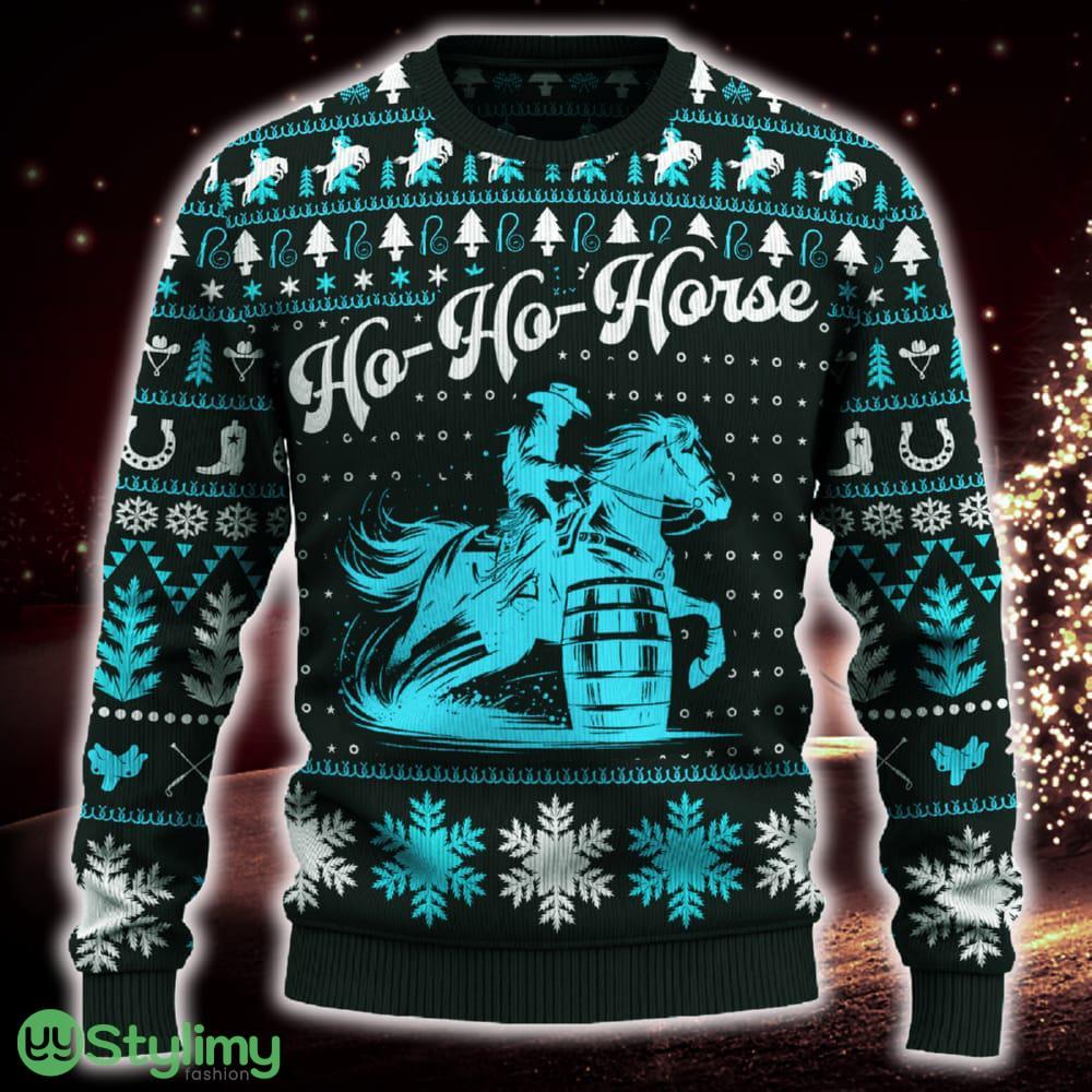 Ho-Ho-Horse Barrel Racing Cowboy Snowflakes Ugly Christmas Sweater Trending Gift For Men And Women 4 Ho-Ho-Horse Barrel Racing Cowboy Snowflakes Ugly Christmas Sweater Trending Gift For Men And Women - Ho-Ho-Horse Barrel Racing Cowboy Ugly Christmas Sweater_ 1