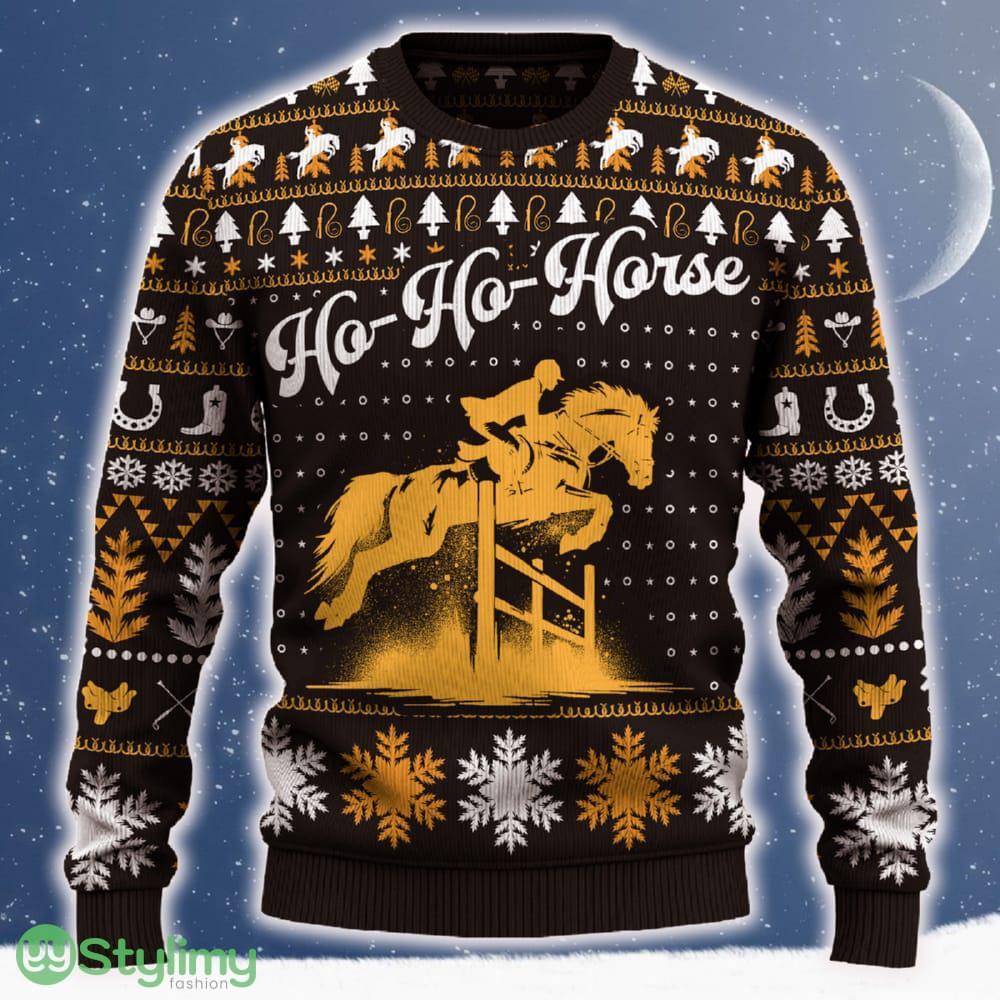 Ho Ho Horse Show Jumping Ugly Christmas Sweater 2023 Trending Hot Pattern For Fans Gift 4 Ho Ho Horse Show Jumping Ugly Christmas Sweater 2023 Trending Hot Pattern For Fans Gift - Ho-Ho-Horse Show Jumping Sweater_1