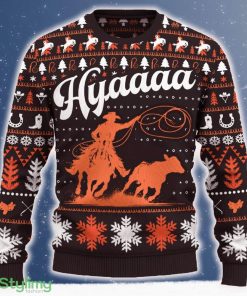 Hyaaaa Breakaway Roping Christmas Tree AOP Sweater Special Gift For Men And Women - Hyaaaa Breakaway Roping Ugly Christmas Sweater_ 1
