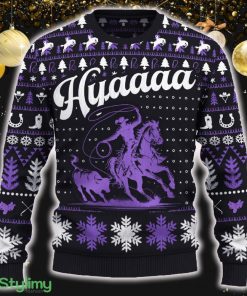 Hyaaaa Calf Roping Funny Ugly Christmas 3D New Gift Holidays - Hyaaaa Calf Roping Ugly Christmas Sweater_ 1
