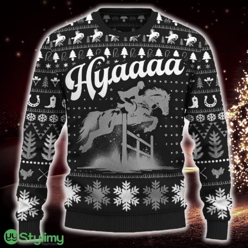 Hyaaaa Show Jumping For Fans Ugly Christmas Sweater Gift Familys - Hyaaaa Show Jumping Ugly Christmas Sweater_ 1
