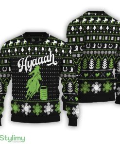 Hyaaah Horse Barrel Racing Knitted Sweater Gift Fans For Men And Women Christmas - Hyaaah Horse Barrel Racing Ugly Christmas Sweater_ 1