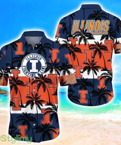 Illinois Fighting Illini Tropical Palm Tree Trending Summer Aloha Hawaiian Shirt Product Photo 1