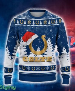 Indianapolis Colts Ugly Christmas Sweater Tree Santa Hat Car For Fans Gift Familys Holidays - Indianapolis Colts Ugly Christmas Sweater_2