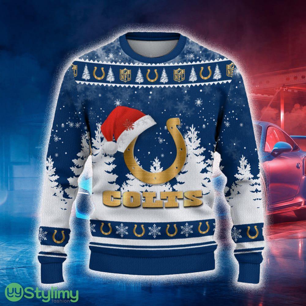 Indianapolis Colts Ugly Christmas Sweater Tree Santa Hat Car For Fans Gift Familys Holidays 4 Indianapolis Colts Ugly Christmas Sweater Tree Santa Hat Car For Fans Gift Familys Holidays - Indianapolis Colts Ugly Christmas Sweater_2