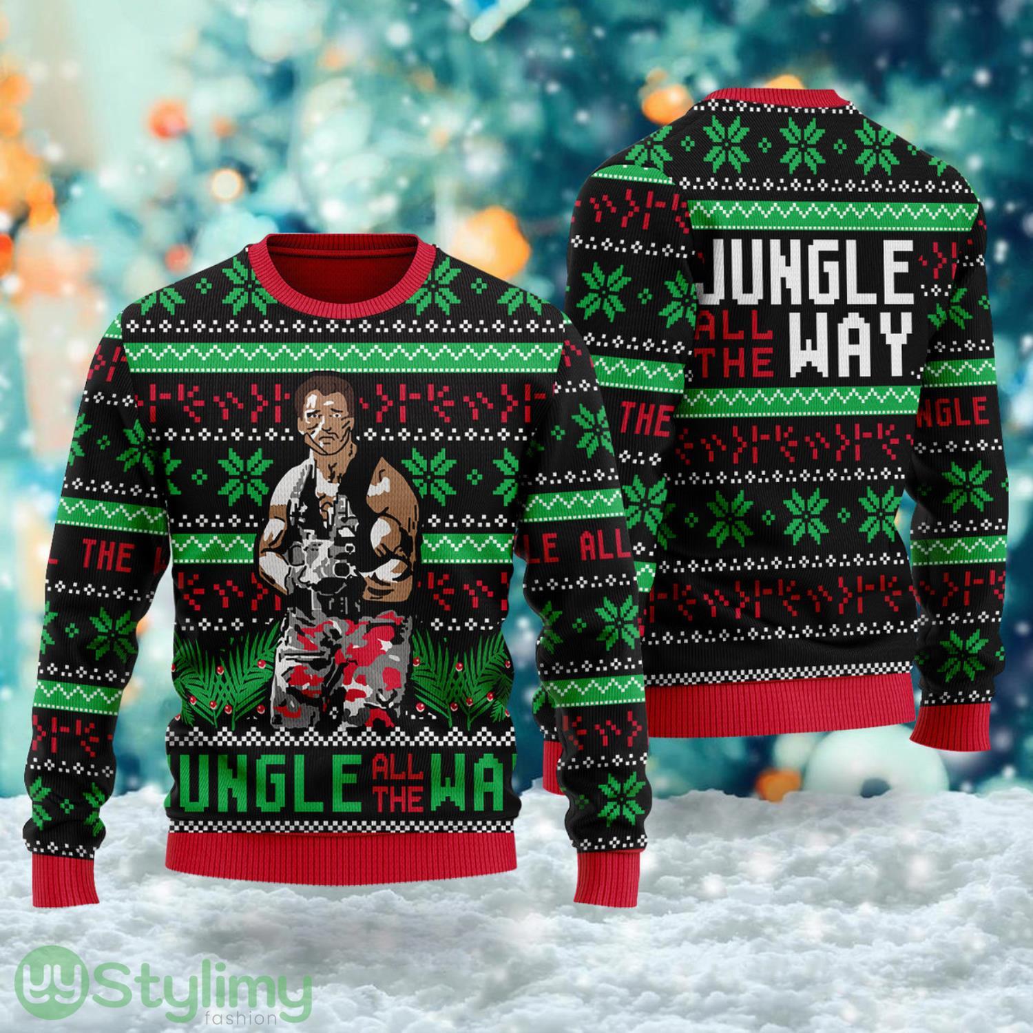 Jungle Movie 90s Action Movie Character 3D All Over Printed Ugly Christmas Sweater Gift For Men And Women 2 Jungle Movie 90s Action Movie Character 3D All Over Printed Ugly Christmas Sweater Gift For Men And Women Product Photo 1