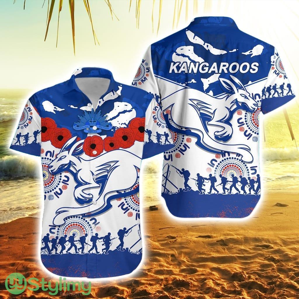 Kangaroos Remembrance Anzac Day Hawaiian Shirt Indigenous North Melbourne 1 Kangaroos Remembrance Anzac Day Hawaiian Shirt Indigenous North Melbourne Product Photo 1