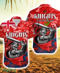 Knights Rugby Anzac Hawaiian Shirt Lest We Forget Product Photo 1