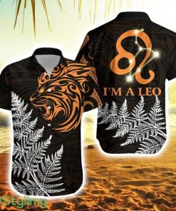 Leo Zodiac Style Maori Hawaiian Shirt Orange Lion Product Photo 1