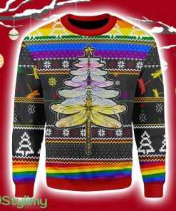 LGBT Dragon Christmas Tree Christmas Ugly Sweater 3D Product Photo 1