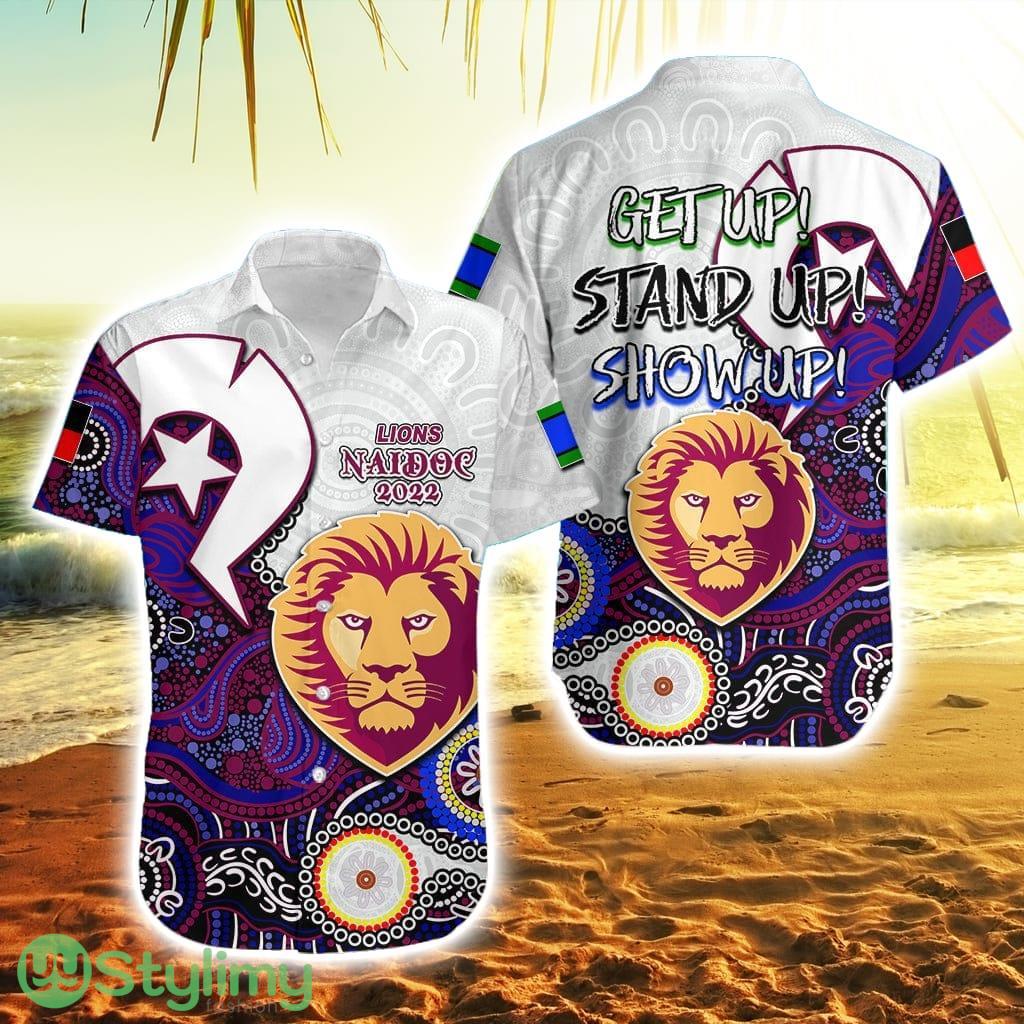 Lions Australian Football Hawaiian Shirt Naidoc Patterns 2 Lions Australian Football Hawaiian Shirt Naidoc Patterns Product Photo 1
