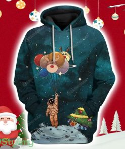 Lonely Christmas In Space Custom Hoodie 3D All Over Print Product Photo 1