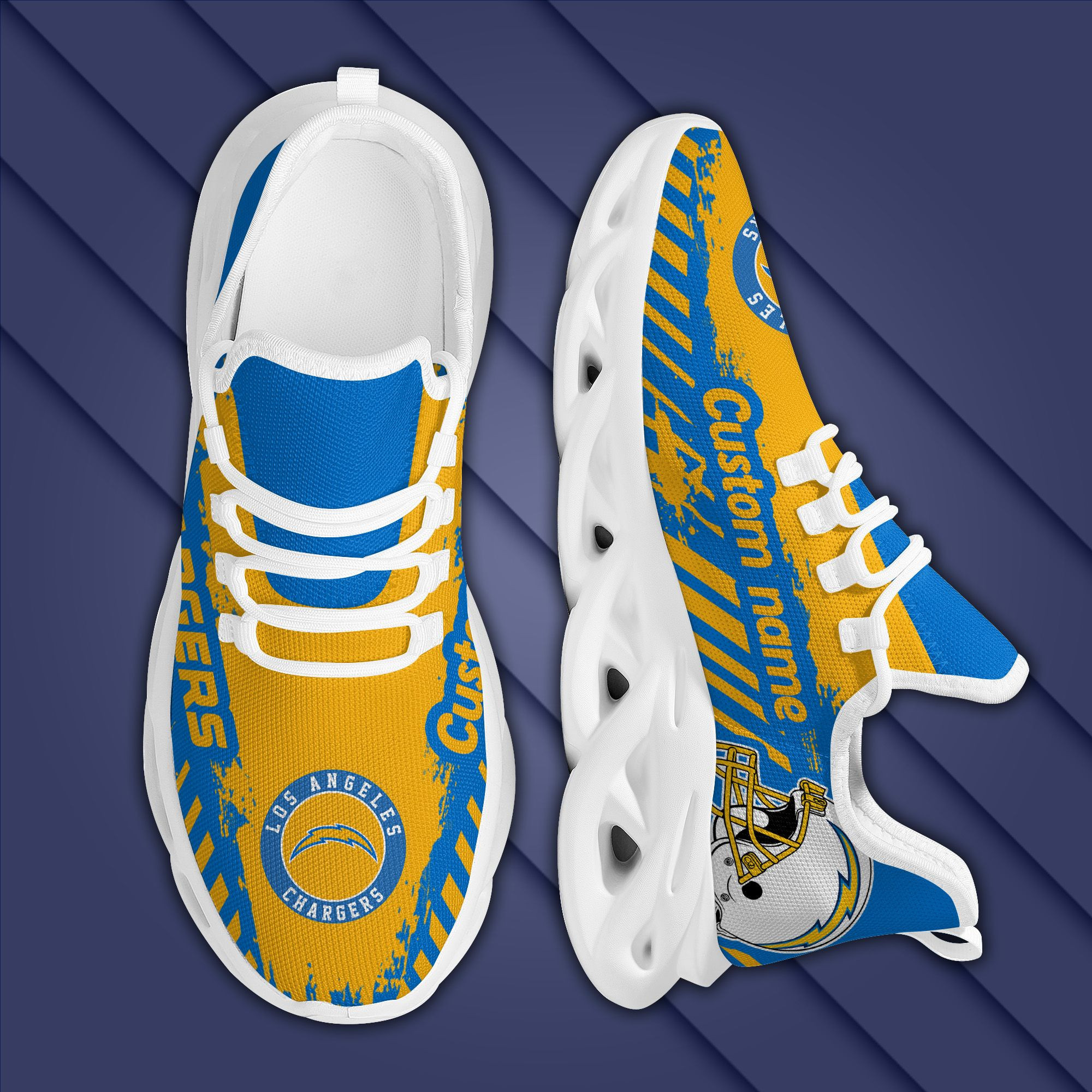 Los Angeles Chargers Americanfootball Team Helmet Custom Name Men And Women Max Soul Sneakers Shoes For Fans 2 Los Angeles Chargers Americanfootball Team Helmet Custom Name Men And Women Max Soul Sneakers Shoes For Fans - 281223-112027