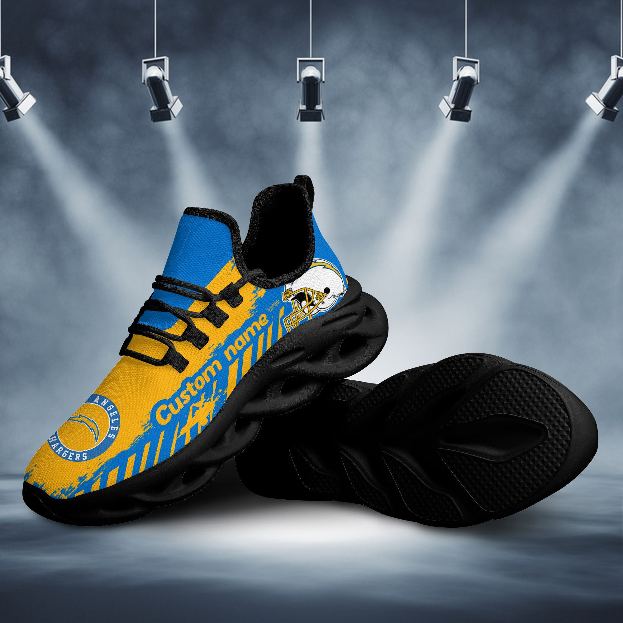 Los Angeles Chargers Americanfootball Team Helmet Custom Name Men And Women Max Soul Sneakers Shoes For Fans 4 Los Angeles Chargers Americanfootball Team Helmet Custom Name Men And Women Max Soul Sneakers Shoes For Fans - 281223-112040