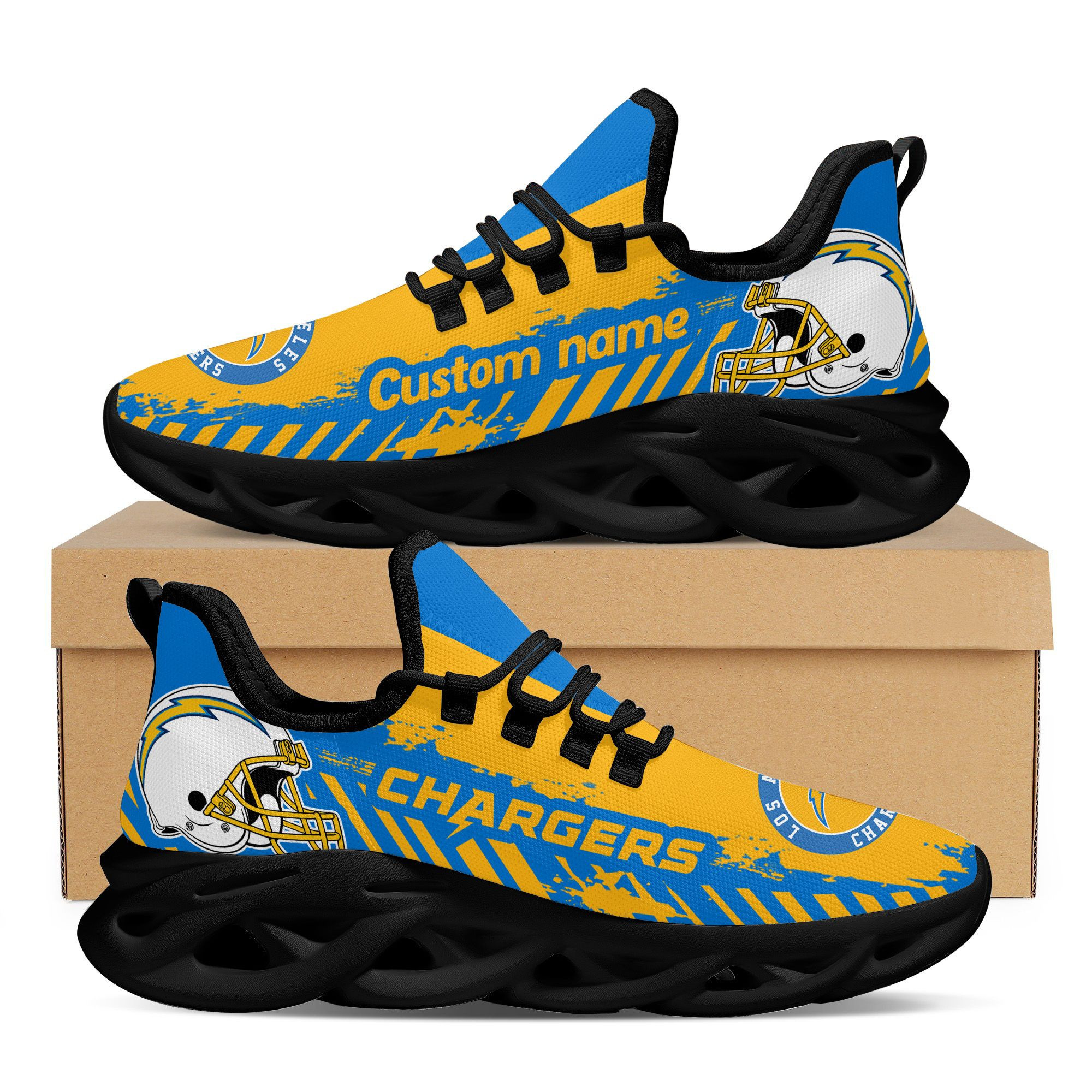 Los Angeles Chargers Americanfootball Team Helmet Custom Name Men And Women Max Soul Sneakers Shoes For Fans 5 Los Angeles Chargers Americanfootball Team Helmet Custom Name Men And Women Max Soul Sneakers Shoes For Fans - 281223-112048