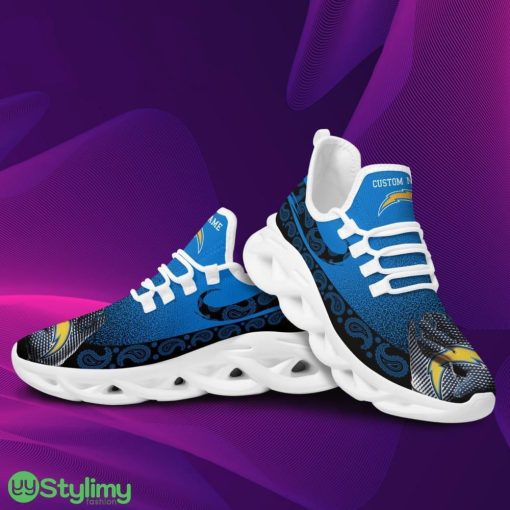 Los Angeles Chargers Custom Name Sport Max Soul Sneaker Shoes For Fans - Los Angeles Chargers Sport Max Soul Sneaker Shoes_2