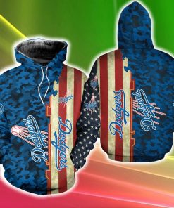 Los Angeles Dodgers America Flag Blizzard 3D Hoodie Zip Hoodie Cold All Over Printed For Fans Gift Christmas Holidays - 081223-122316