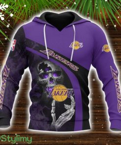 Los Angeles Lakers Skull 3D All Over printed Hoodie For Men And Women Product Photo 1