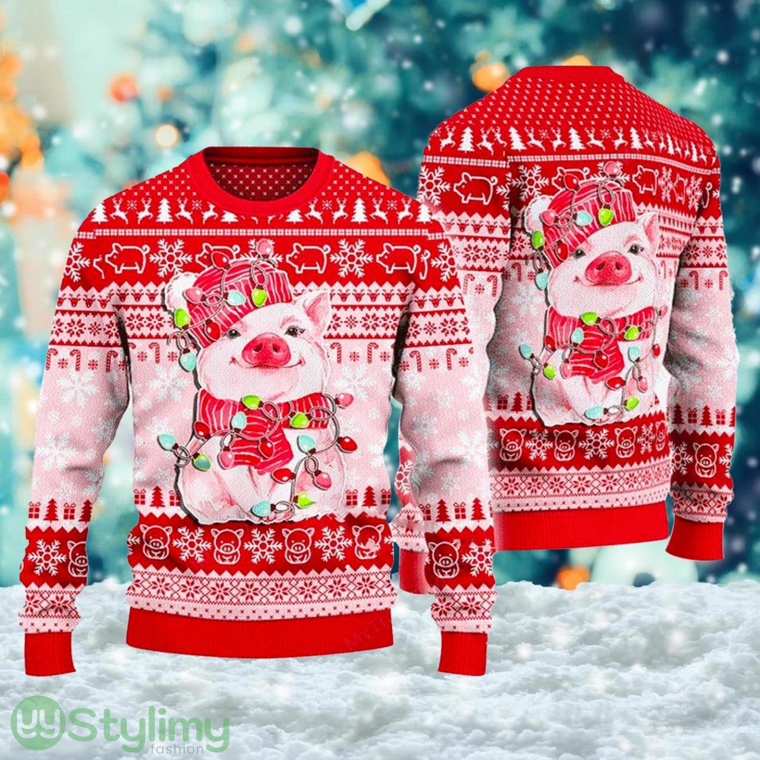 Lovely Pig Reindeer 3D All Over Printed Ugly Christmas Sweater Gift For Men And Women 2 Lovely Pig Reindeer 3D All Over Printed Ugly Christmas Sweater Gift For Men And Women Product Photo 1
