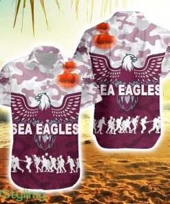 Manly Warringah Hawaiian Shirt Sea Eagles Anzac Day Camouflage Vibes Product Photo 1