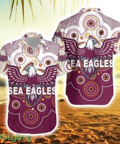 Manly Warringah Sea Eagles Hawaiian Shirt Indigenous Vibes Product Photo 1