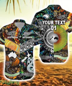 Maori And Aboriginal Custom Hawaiian Shirt Together Paua Shell Product Photo 1