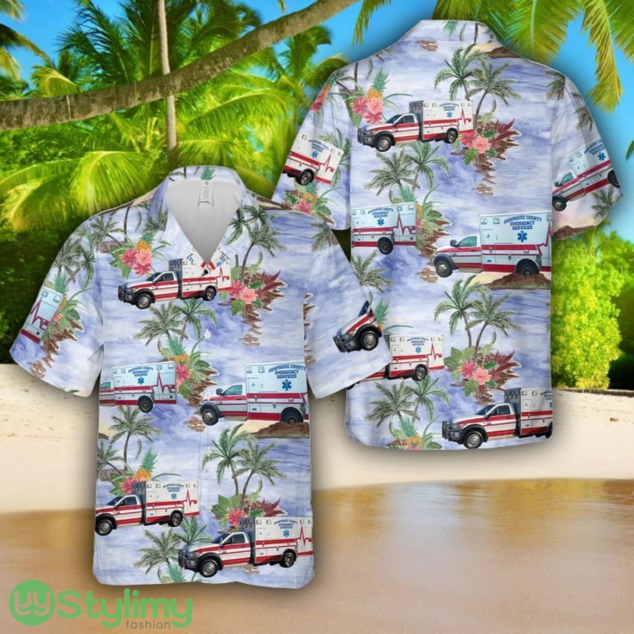 Massachusetts Hampshire County EMS Tropical 3D Hawaiian Shirt Summer Gift 2 Massachusetts Hampshire County EMS Tropical 3D Hawaiian Shirt Summer Gift Product Photo 1