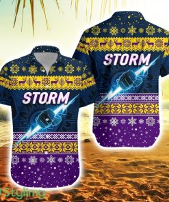 Melbourne Storm Hawaiian Shirt Christmas Simple Style Navy Product Photo 1