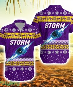 Melbourne Storm Hawaiian Shirt Christmas Simple Style Purple Product Photo 1