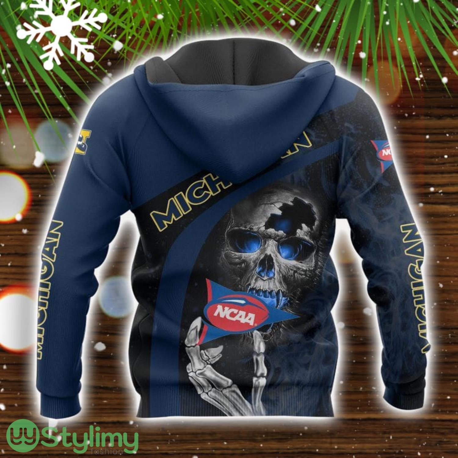 Michigan Wolverines Skull 3D All Over printed Hoodie For Men And Women 2 Michigan Wolverines Skull 3D All Over printed Hoodie For Men And Women Product Photo 2