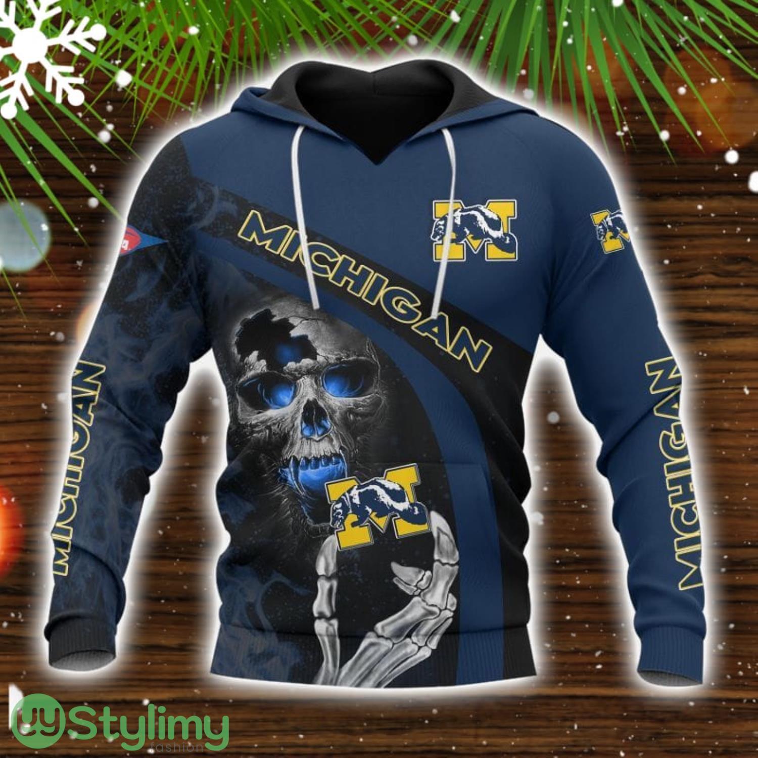 Michigan Wolverines Skull 3D All Over printed Hoodie For Men And Women 7 Michigan Wolverines Skull 3D All Over printed Hoodie For Men And Women Product Photo 1