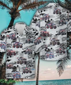 Monster Truck with American Flag 3D Hawaiian Shirt Summer Time Holiday Gift For Men And Women Product Photo 1