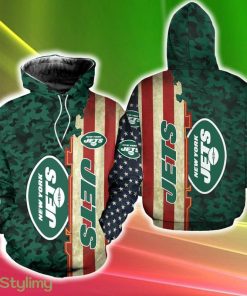 New York Jets America Flag Hat 3D Hoodie Cold For Fans Gift Christmas Holidays - New York Jets America Flag Hat 3D Hoodie Zip Hoodie Cold All Over Printed For Fans Gift Christmas Holidays