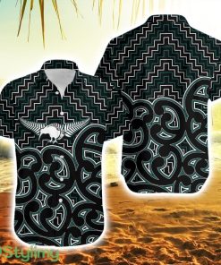 New Zealand Hawaiian Shirt Maori Graphic Tee Patterns Green Product Photo 1