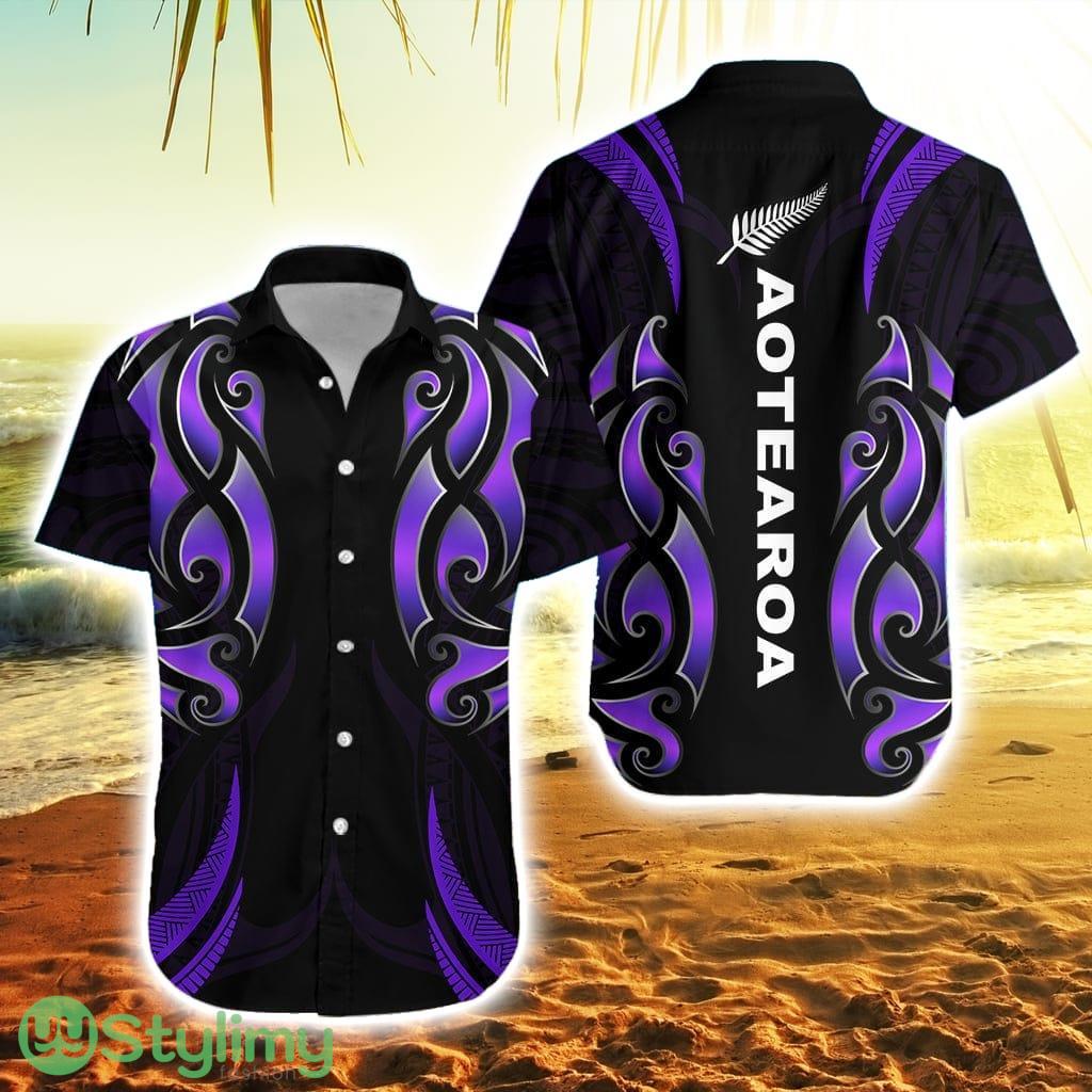 New Zealand Maori Hawaiian Shirt Simple Love Purple 2 New Zealand Maori Hawaiian Shirt Simple Love Purple Product Photo 1