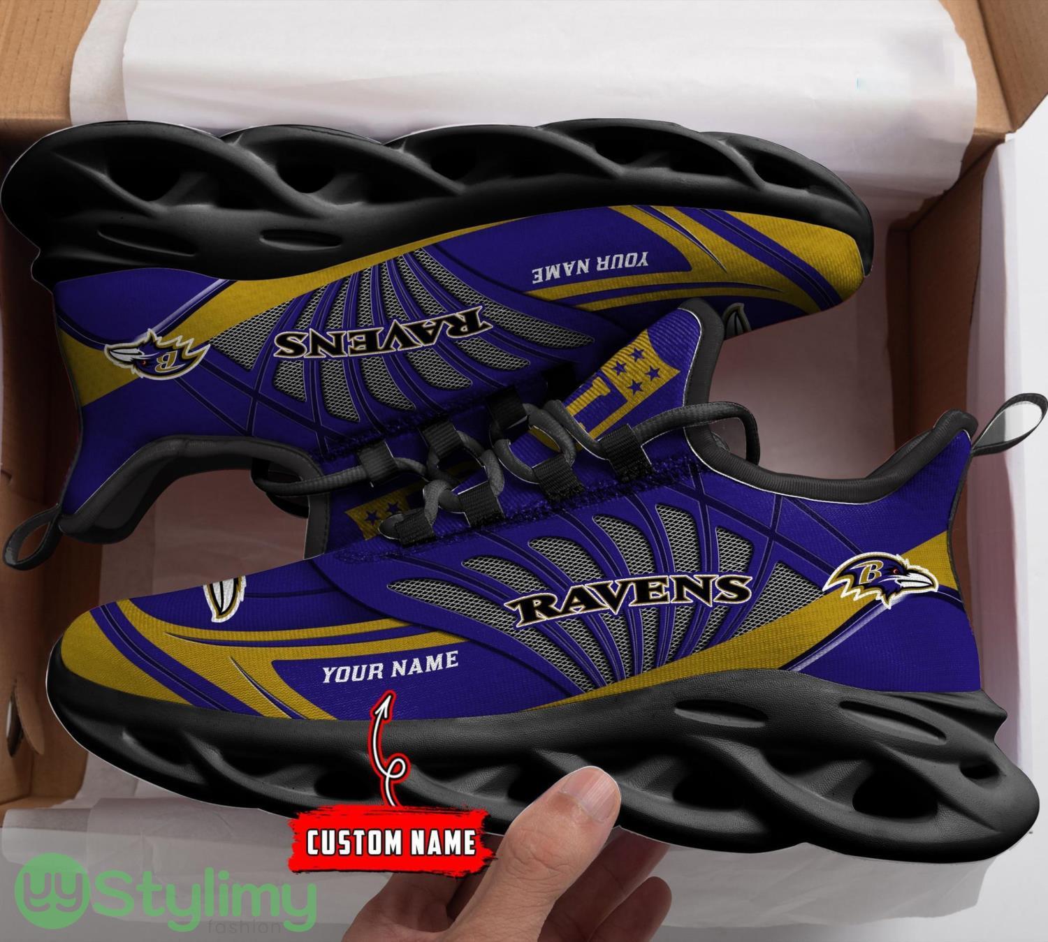 NFL Baltimore Ravens Personalized Max Soul Chunky Sneakers Custom Name Running Shoes 2 NFL Baltimore Ravens Personalized Max Soul Chunky Sneakers Custom Name Running Shoes Product Photo 2
