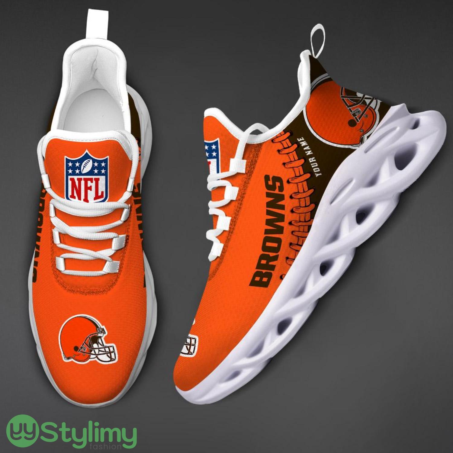Nfl Custom Name Cleveland Browns Personalized Name Max Soul Shoes Ultra Running Sneakers 2 Nfl Custom Name Cleveland Browns Personalized Name Max Soul Shoes Ultra Running Sneakers Product Photo 2