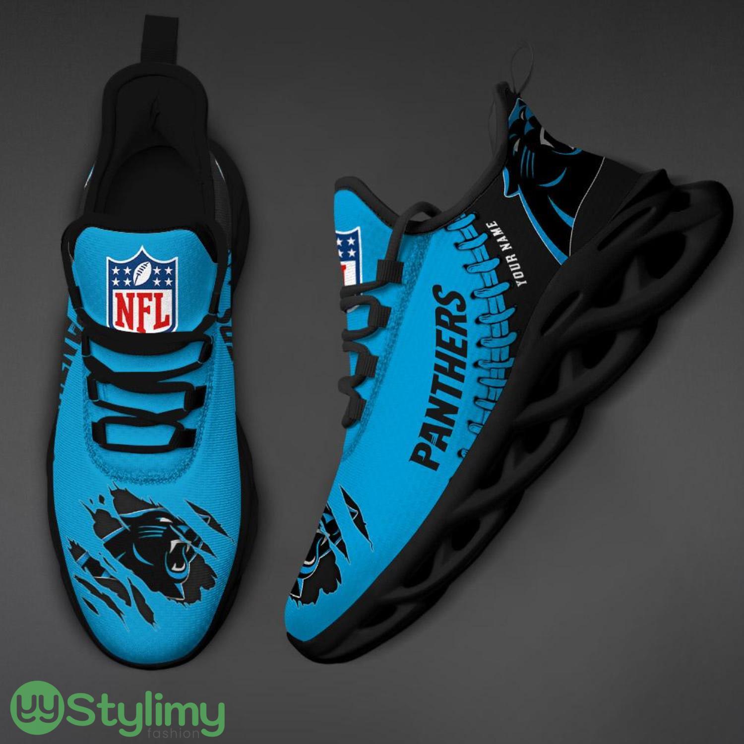 NFL Custom Name Shoes Carolina Panthers 3D Max Soul Shoes Running Sneakers 3 NFL Custom Name Shoes Carolina Panthers 3D Max Soul Shoes Running Sneakers Product Photo 3