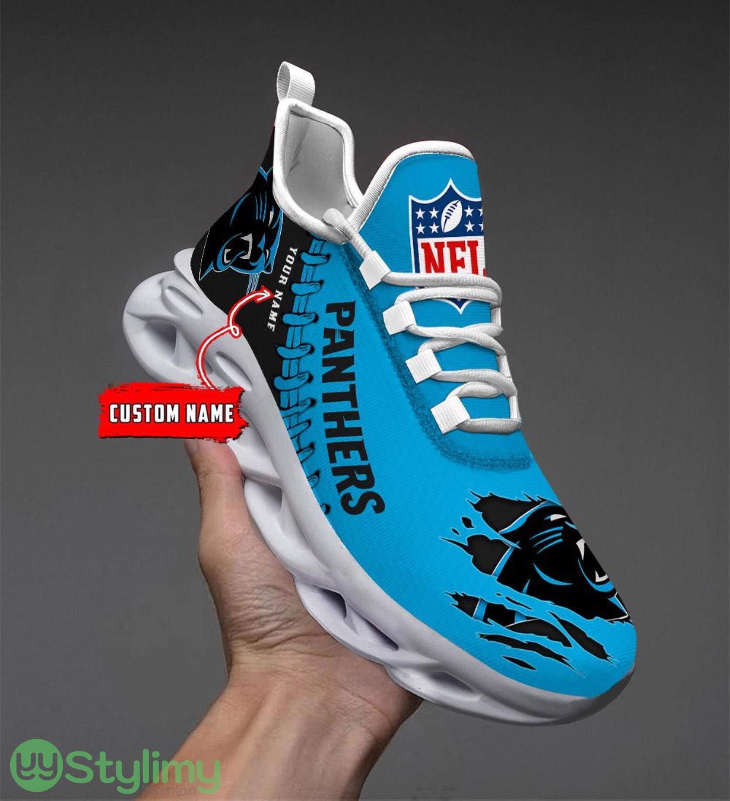 NFL Custom Name Shoes Carolina Panthers 3D Max Soul Shoes Running Sneakers 4 NFL Custom Name Shoes Carolina Panthers 3D Max Soul Shoes Running Sneakers Product Photo 4