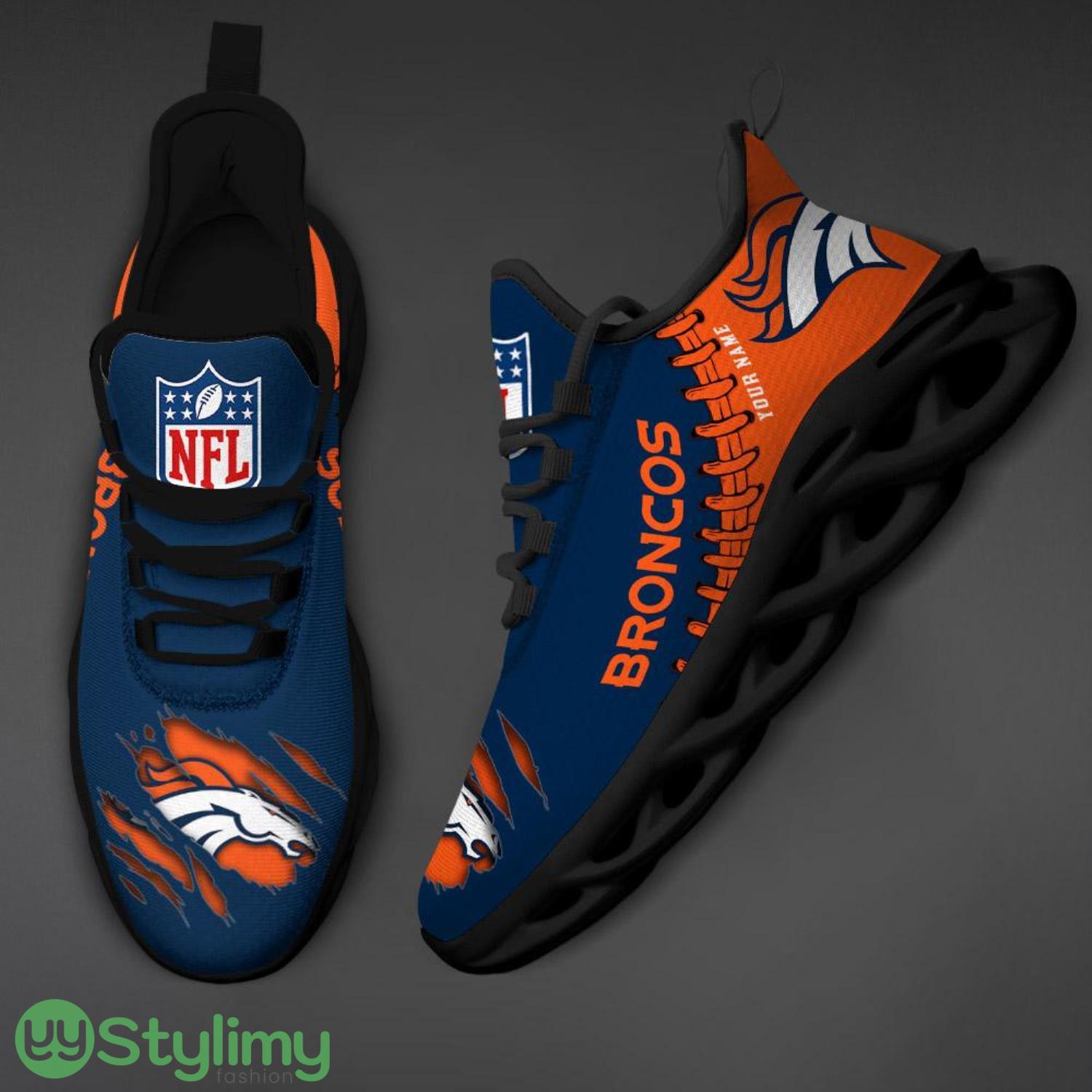 NFL Custom Name Shoes Denver Broncos 3D Max Soul Shoes Running Sneakers 3 NFL Custom Name Shoes Denver Broncos 3D Max Soul Shoes Running Sneakers Product Photo 3