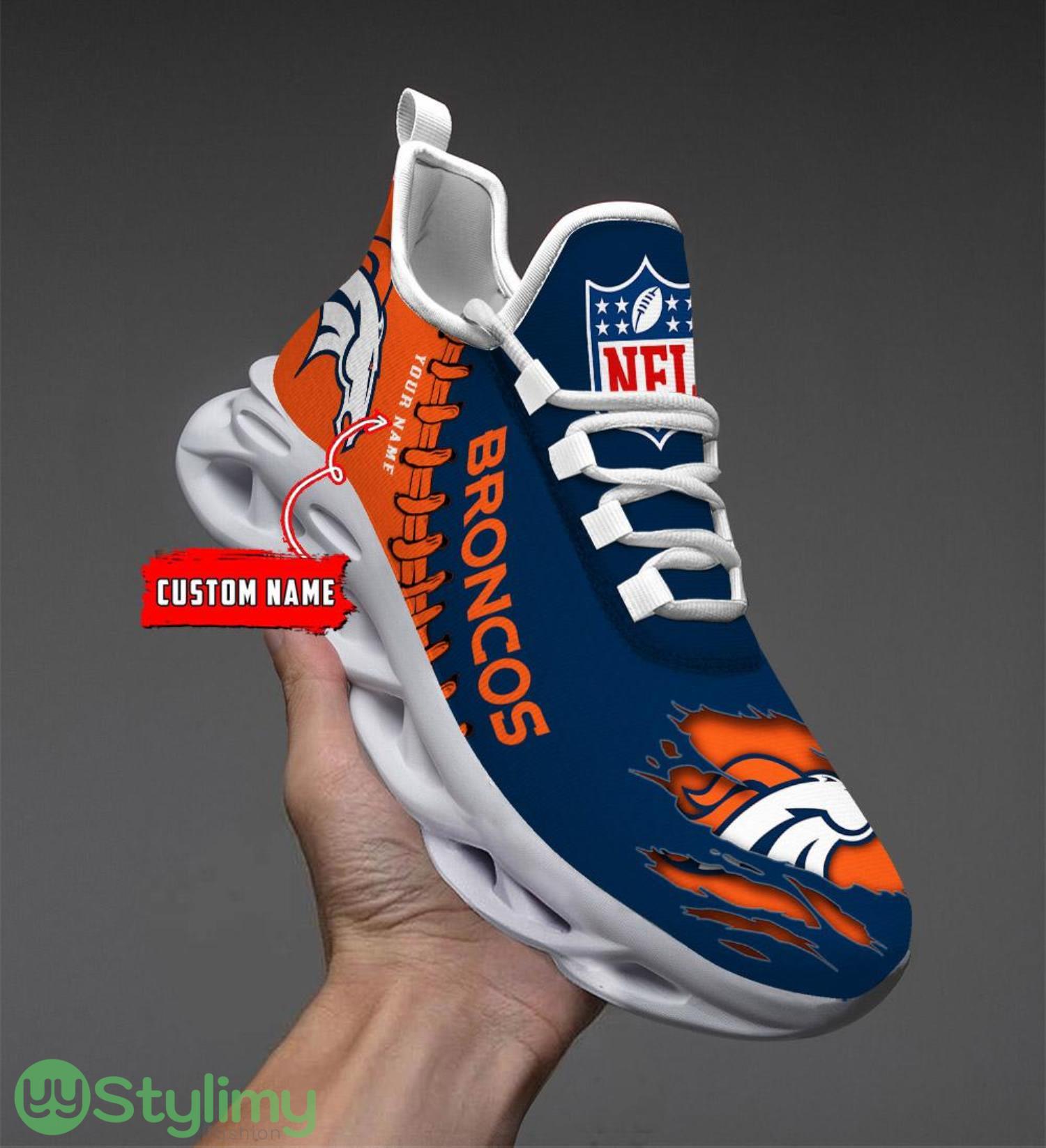 NFL Custom Name Shoes Denver Broncos 3D Max Soul Shoes Running Sneakers 6 NFL Custom Name Shoes Denver Broncos 3D Max Soul Shoes Running Sneakers Product Photo 1