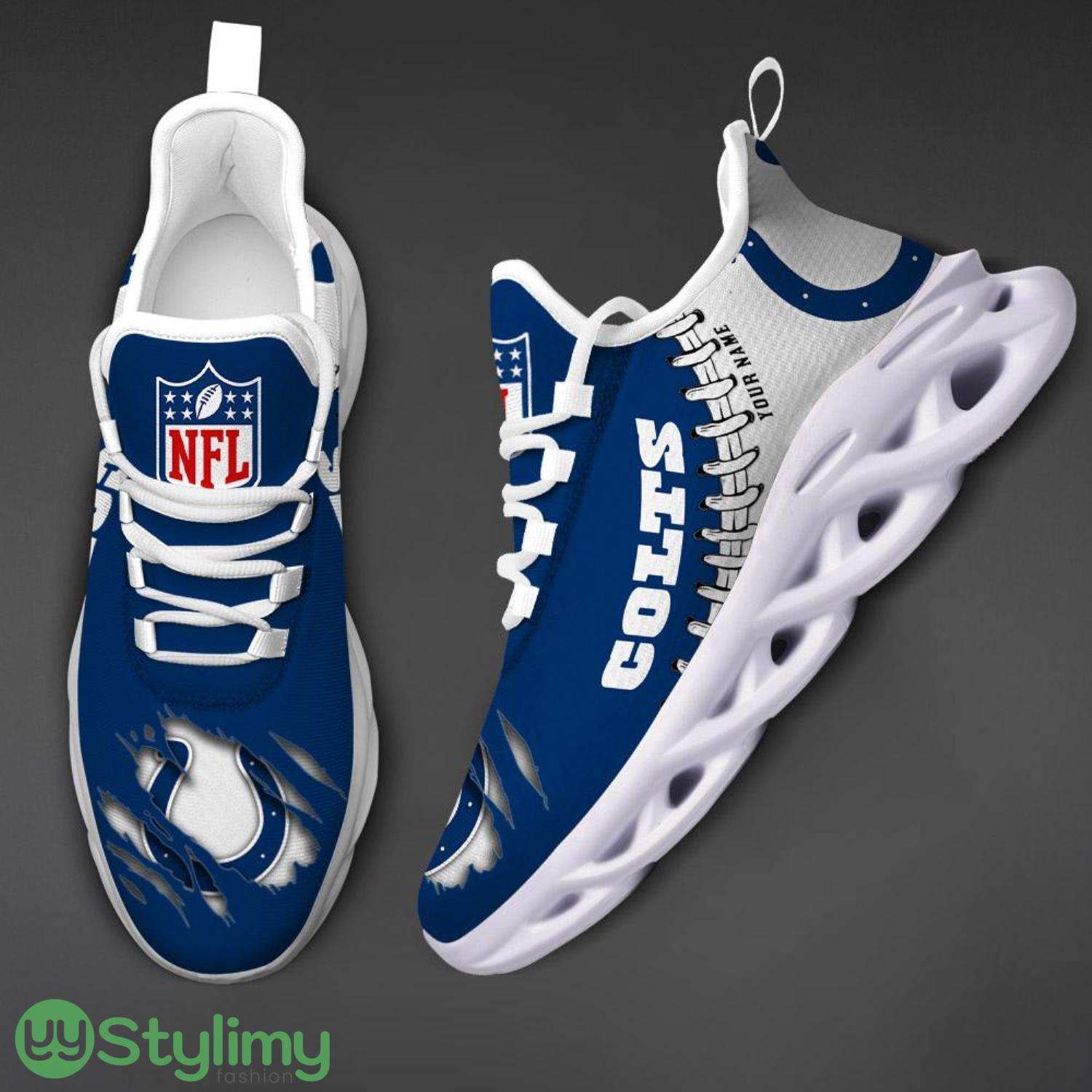 NFL Custom Name Shoes Indianapolis Colts 3D Max Soul Shoes Running Sneakers 2 NFL Custom Name Shoes Indianapolis Colts 3D Max Soul Shoes Running Sneakers Product Photo 2