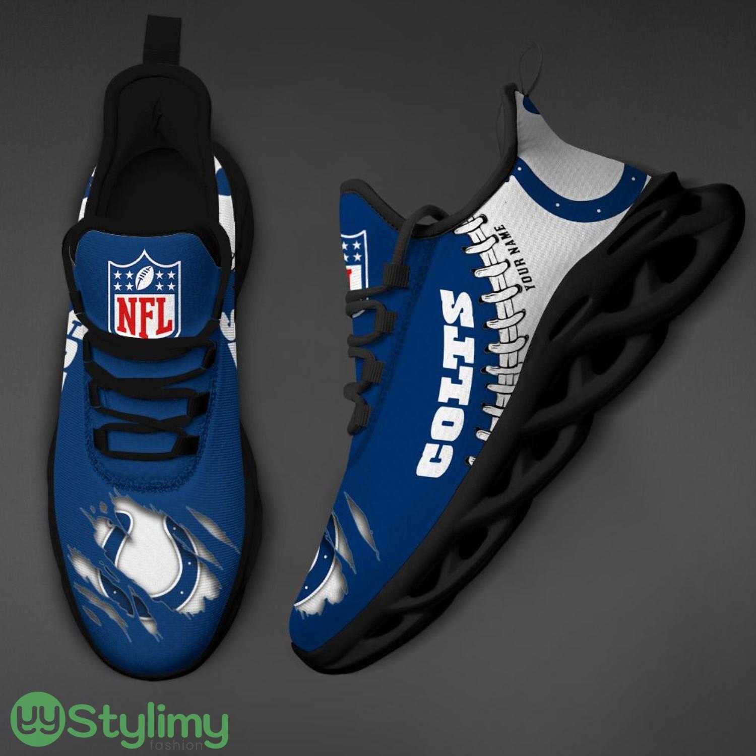 NFL Custom Name Shoes Indianapolis Colts 3D Max Soul Shoes Running Sneakers 3 NFL Custom Name Shoes Indianapolis Colts 3D Max Soul Shoes Running Sneakers Product Photo 3