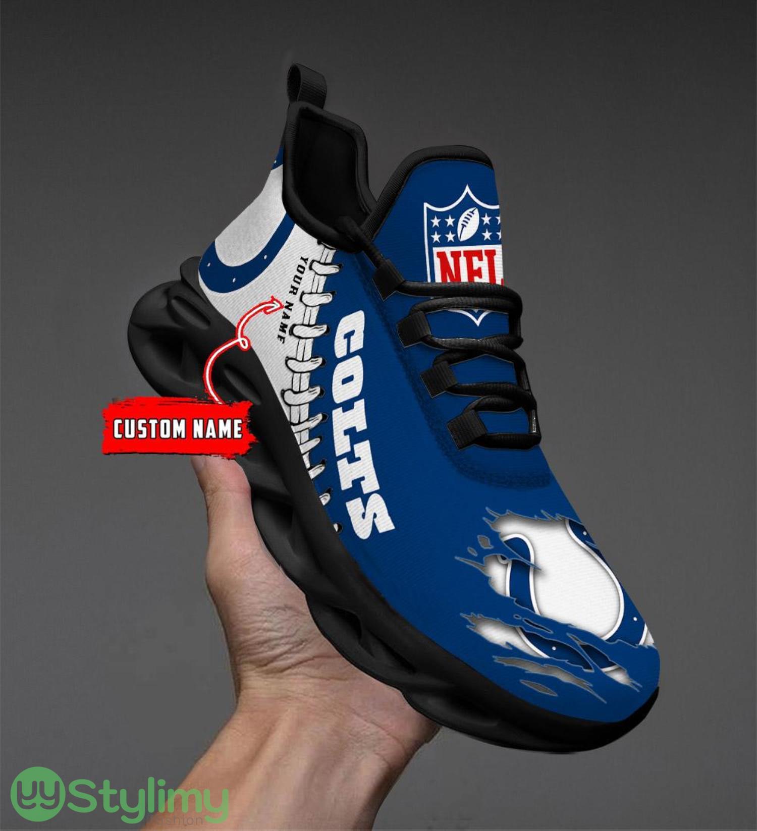 NFL Custom Name Shoes Indianapolis Colts 3D Max Soul Shoes Running Sneakers 4 NFL Custom Name Shoes Indianapolis Colts 3D Max Soul Shoes Running Sneakers Product Photo 4