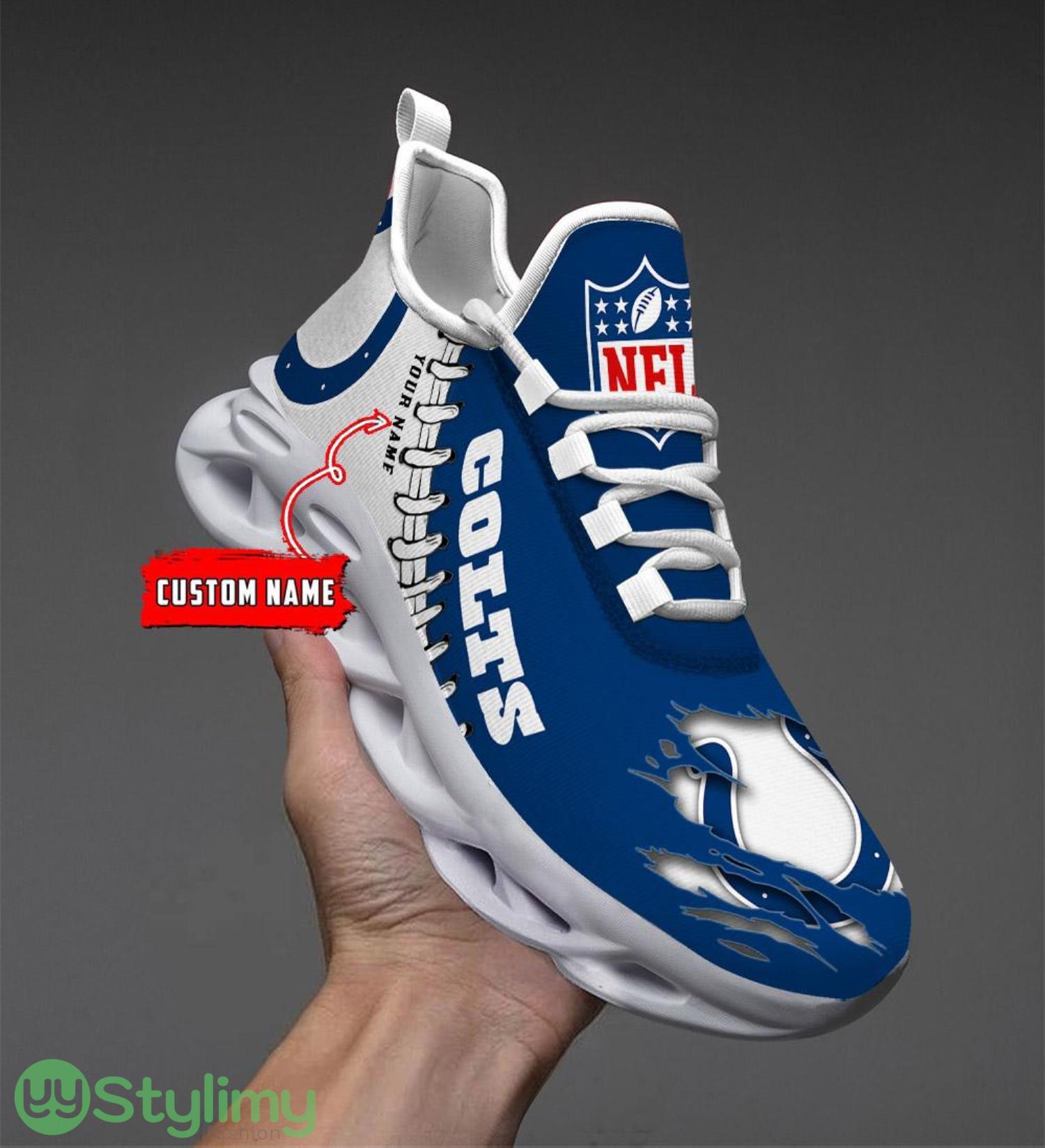 NFL Custom Name Shoes Indianapolis Colts 3D Max Soul Shoes Running Sneakers 6 NFL Custom Name Shoes Indianapolis Colts 3D Max Soul Shoes Running Sneakers Product Photo 1