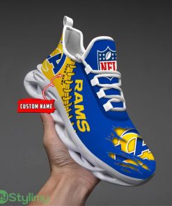 NFL Custom Name Shoes Los Angeles Rams 3D Max Soul Shoes Running Sneakers Product Photo 1