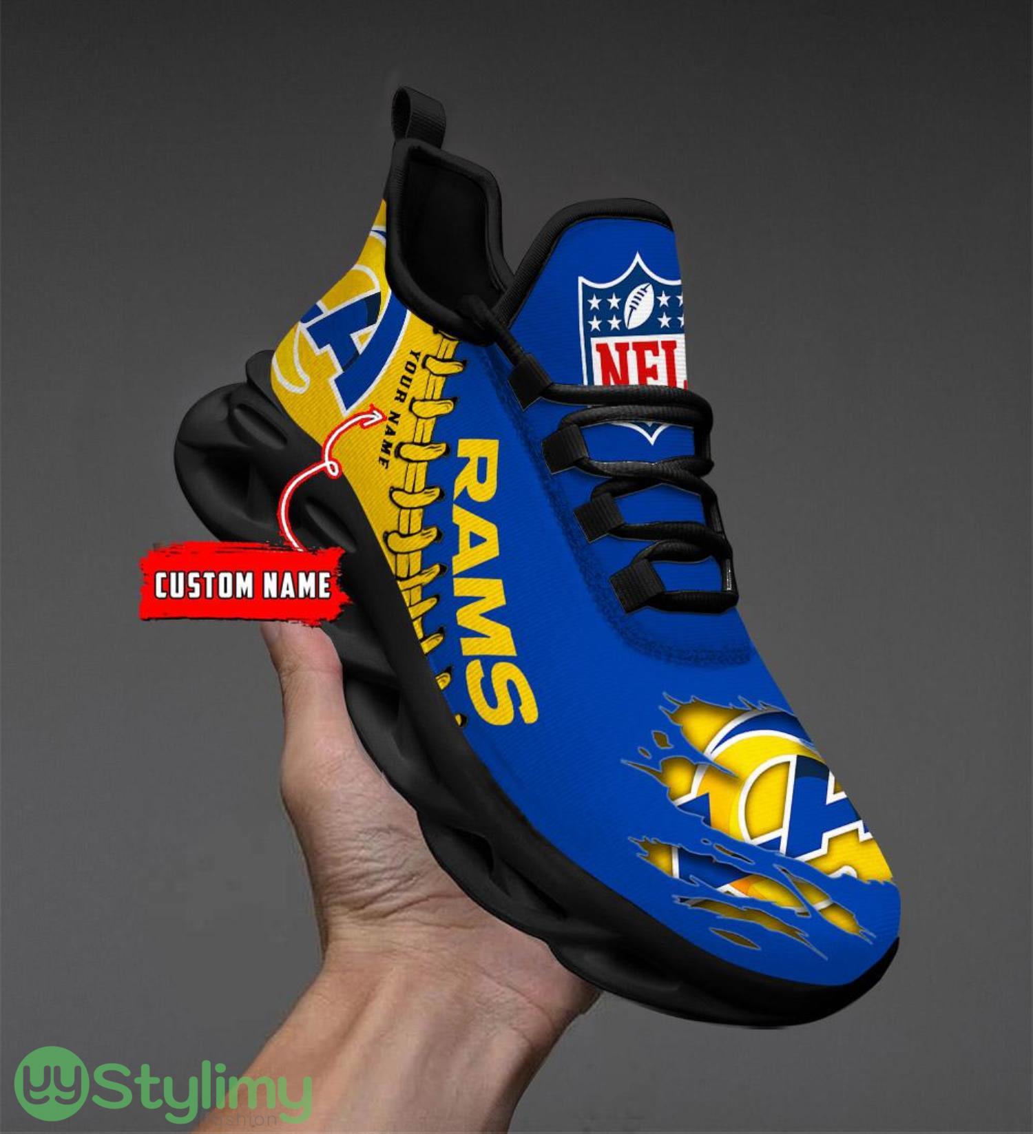 NFL Custom Name Shoes Los Angeles Rams 3D Max Soul Shoes Running Sneakers 4 NFL Custom Name Shoes Los Angeles Rams 3D Max Soul Shoes Running Sneakers Product Photo 4