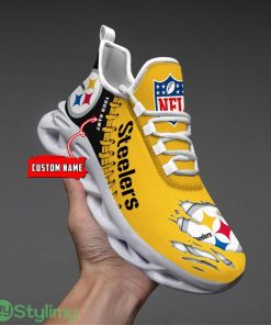 NFL Custom Name Shoes Pittsburgh Steelers 3D Max Soul Shoes Running Sneakers Product Photo 1