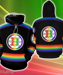 NHL Boston Bruins LGBT Pride Sled 3D Hoodie New Gift Fans Full Over Print For Men And Women - NHL Boston Bruins LGBT Pride Sled 3D Hoodie New Gift Fans Full Over Print For Men And Women
