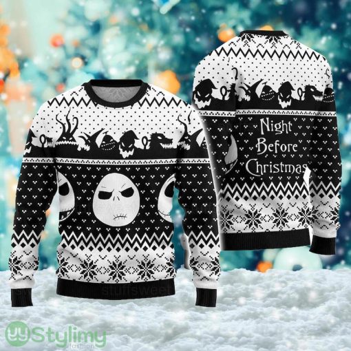 Nightmare Skeleton 3D Ugly Christmas Sweater, Skeleton Face Ugly Christmas Sweater Christmas Gift For Men Women